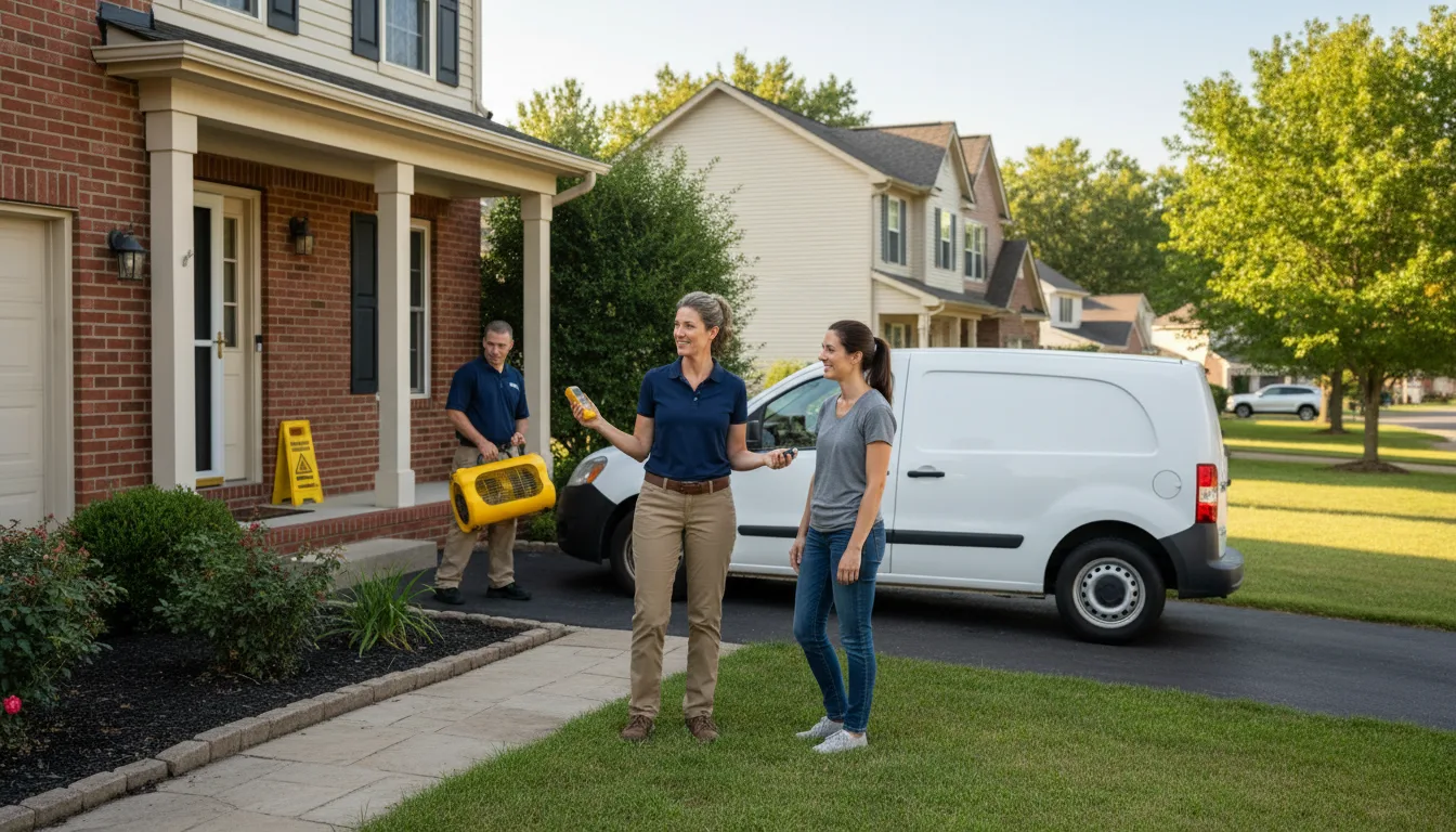 Residential water damage restoration in Edelstein, IL